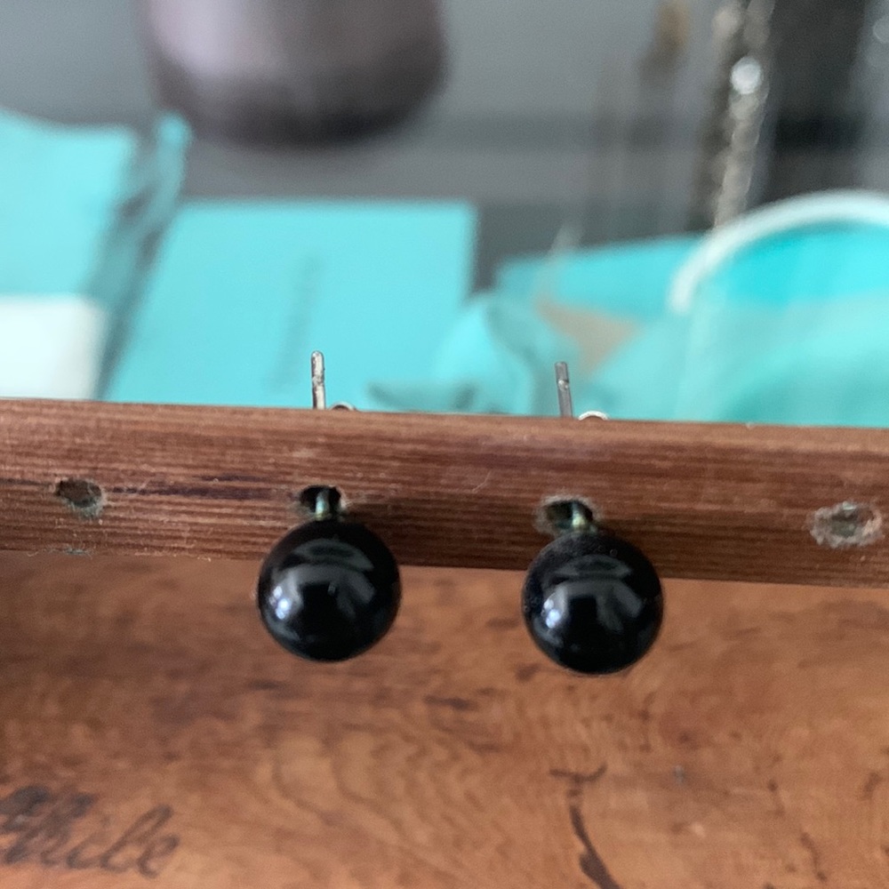 Black stud earrings